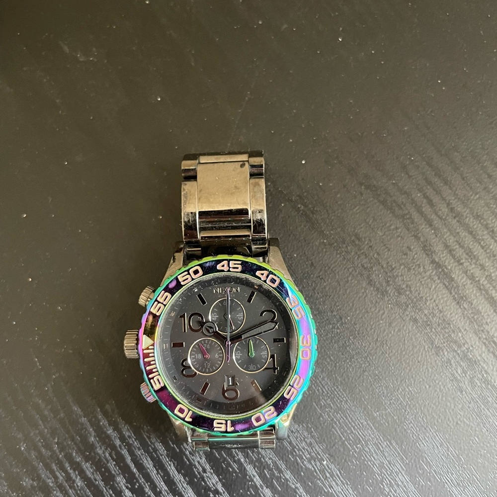 Nixon Women’s Stainless Steel Gunmetal Watch Black Face